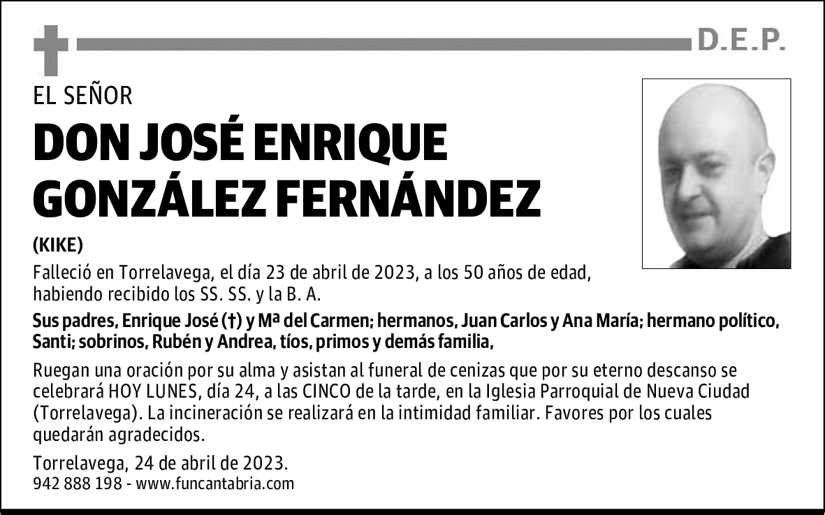 DON JOSÉ ENRIQUE GONZÁLEZ FERNÁNDEZ
