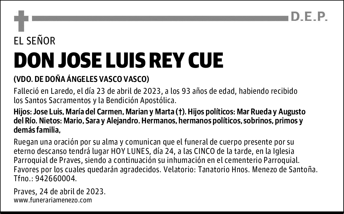DON JOSE LUIS REY CUE