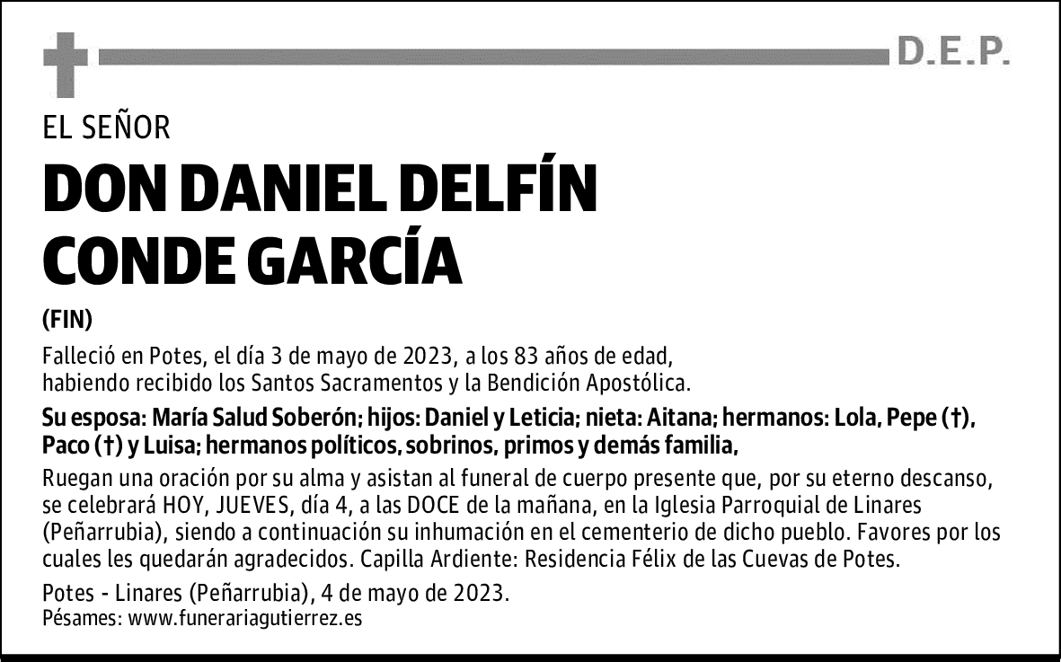 DON DANIEL DELFÍN CONDE GARCÍA