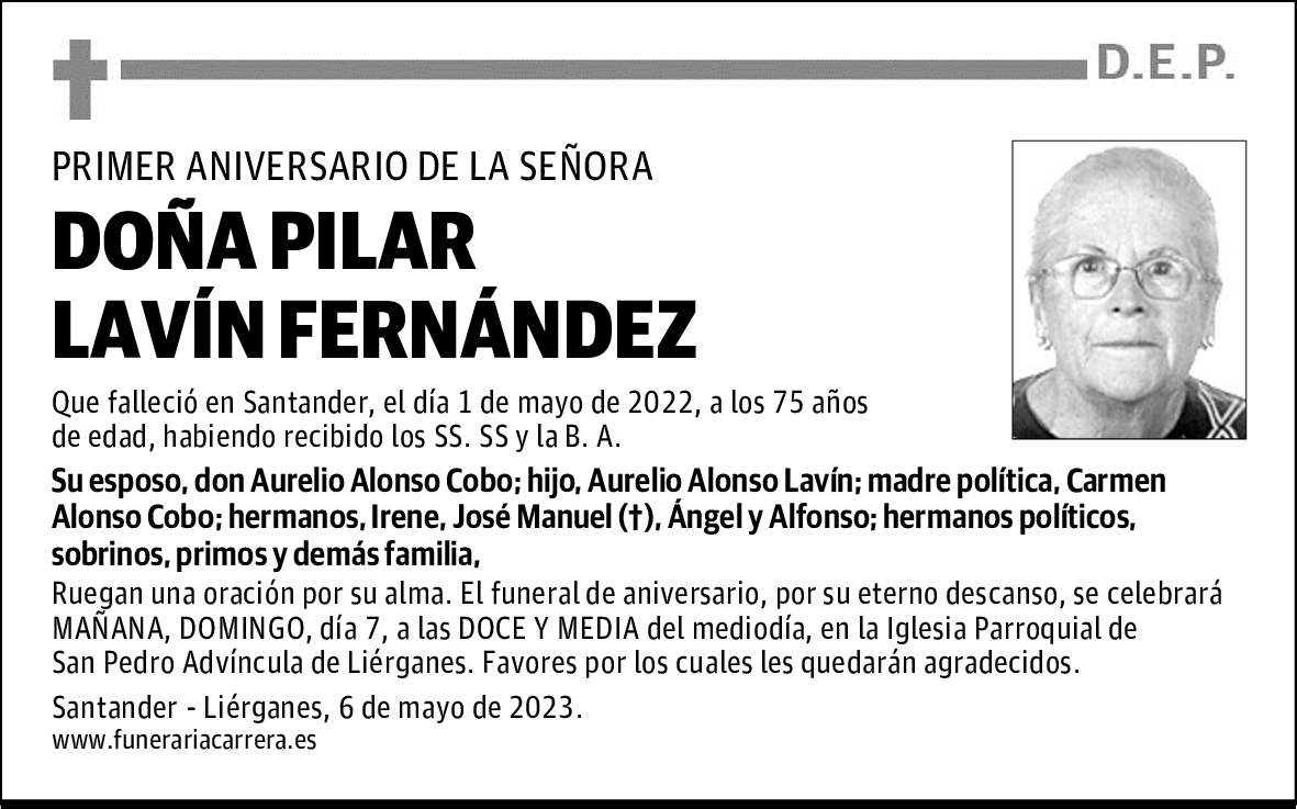 DOÑA PILAR LAVÍN FERNÁNDEZ