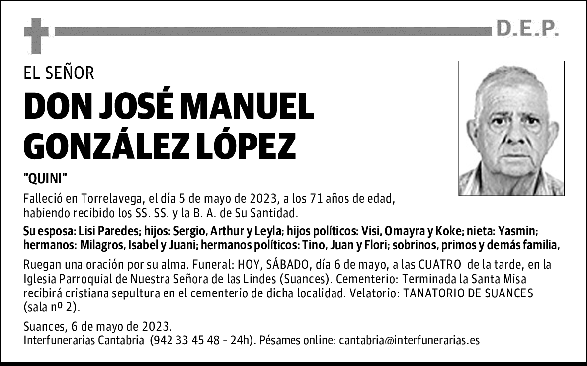 DON JOSÉ MANUEL GONZÁLEZ LÓPEZ