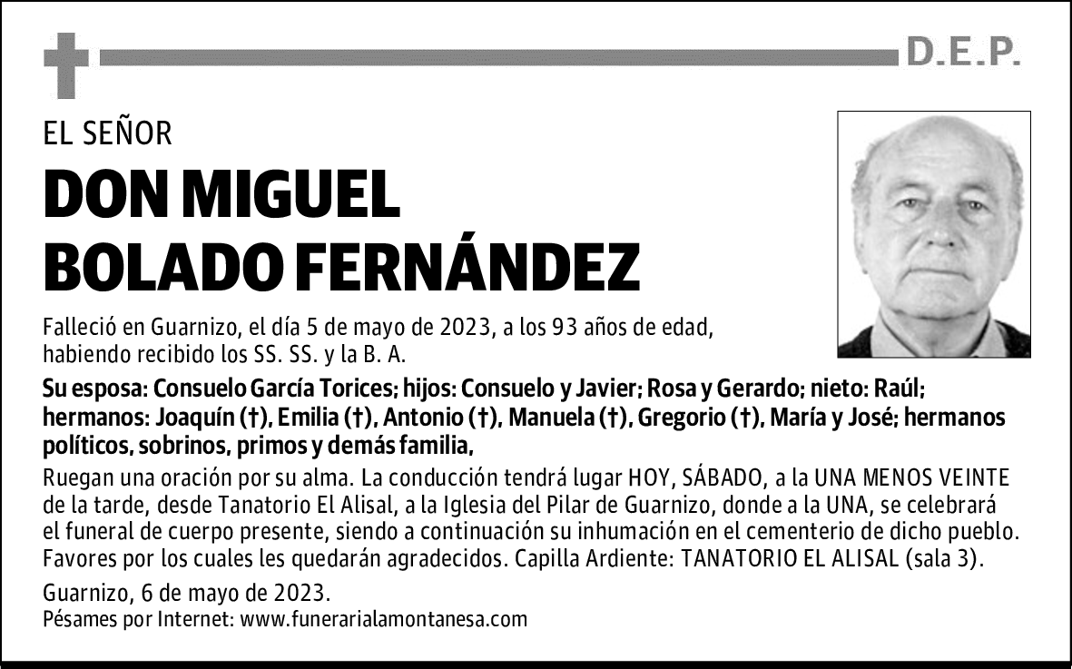 DON MIGUEL BOLADO FERNÁNDEZ