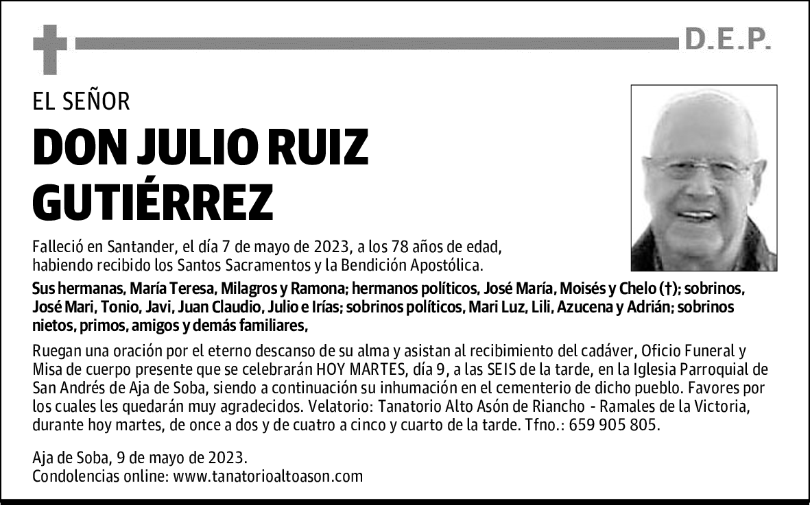 DON JULIO RUIZ GUTIÉRREZ