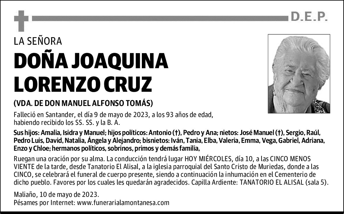 DOÑA JOAQUINA LORENZO CRUZ
