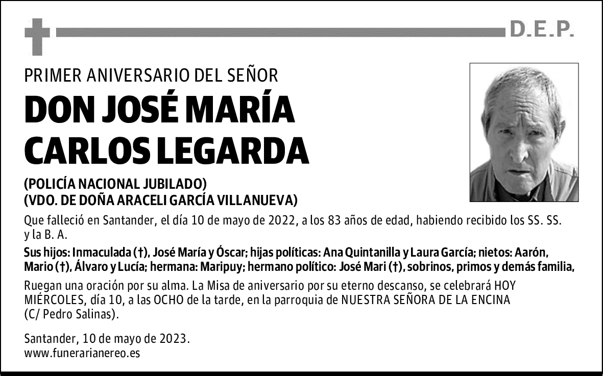 DON JOSÉ MARÍA CARLOS LEGARDA
