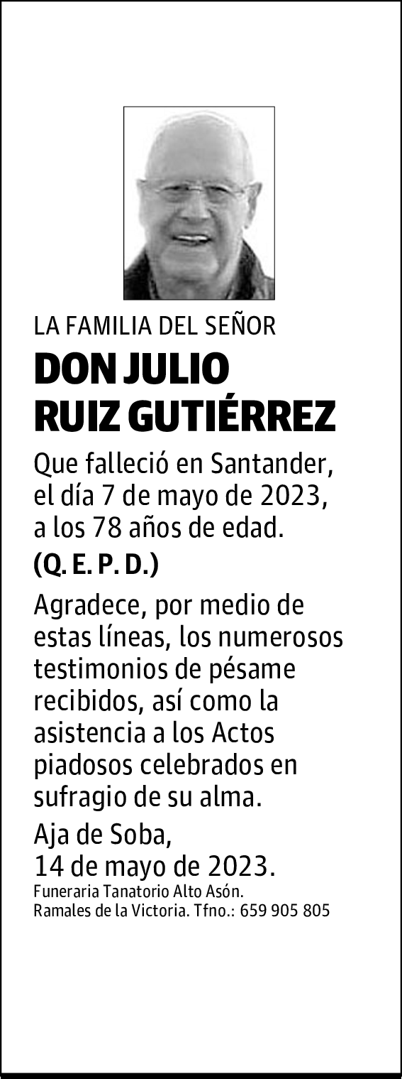 DON JULIO RUIZ GUTIÉRREZ