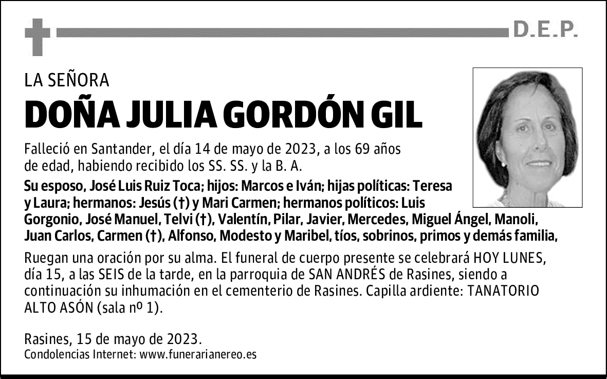 DOÑA JULIA GORDÓN GIL