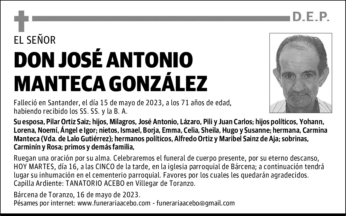 DON JOSÉ ANTONIO MANTECA GONZÁLEZ