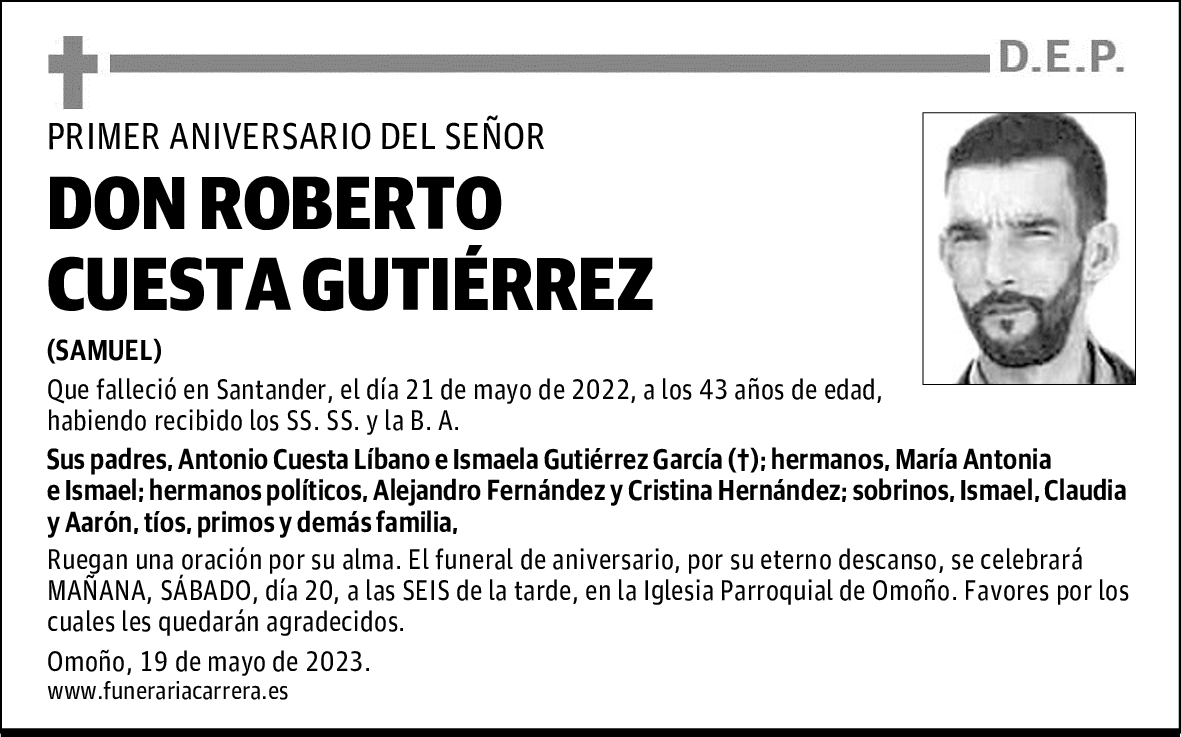 DON ROBERTO CUESTA GUTIÉRREZ
