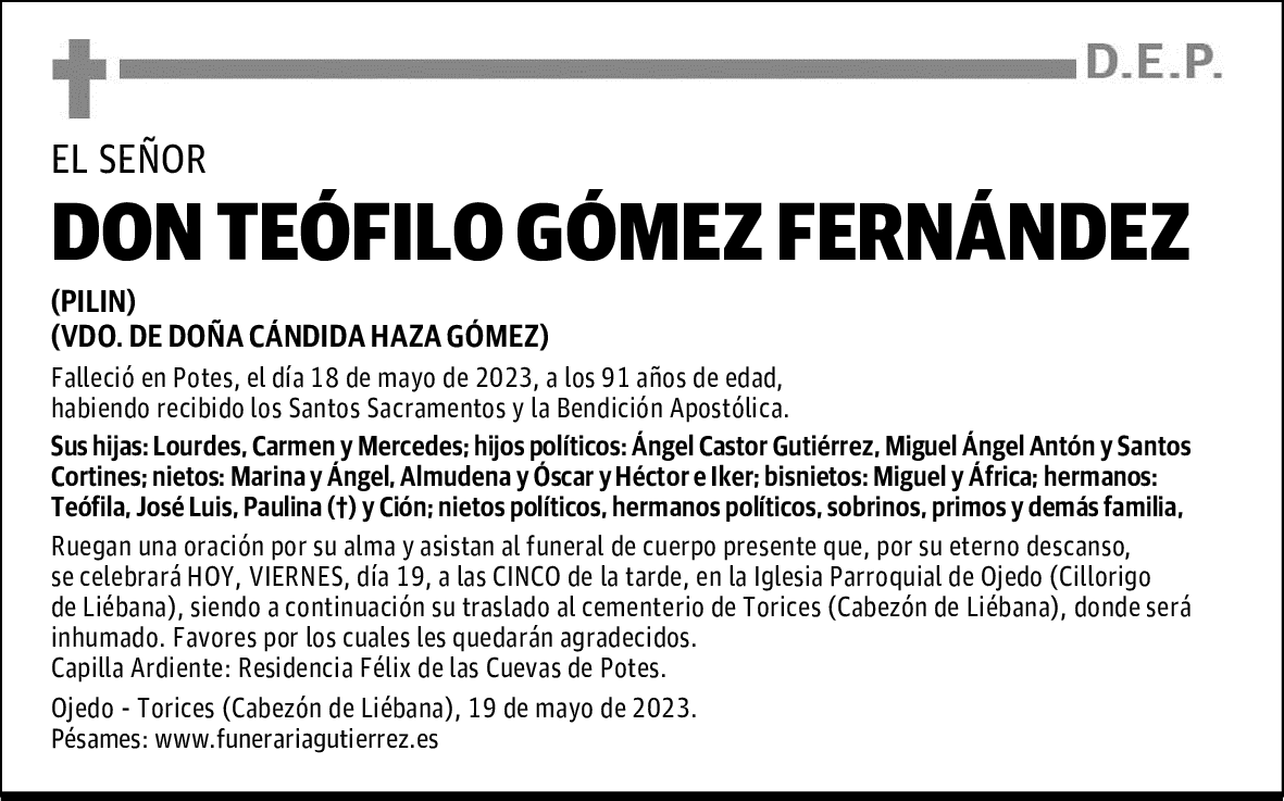 DON TEÓFILO GÓMEZ FERNÁNDEZ