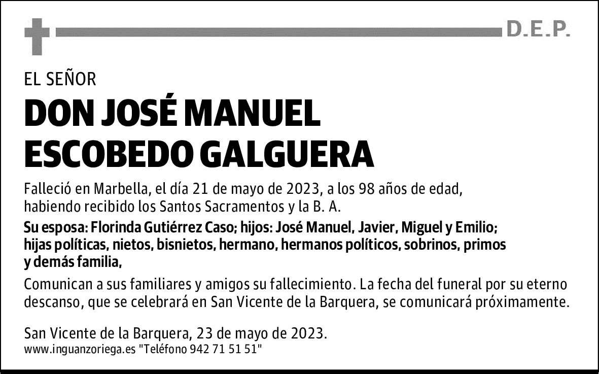 DON JOSÉ MANUEL ESCOBEDO GALGUERA