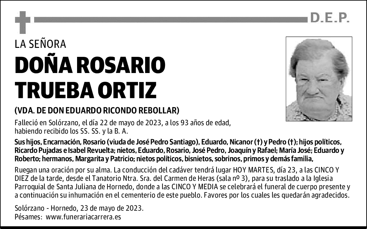 DOÑA ROSARIO TRUEBA ORTIZ