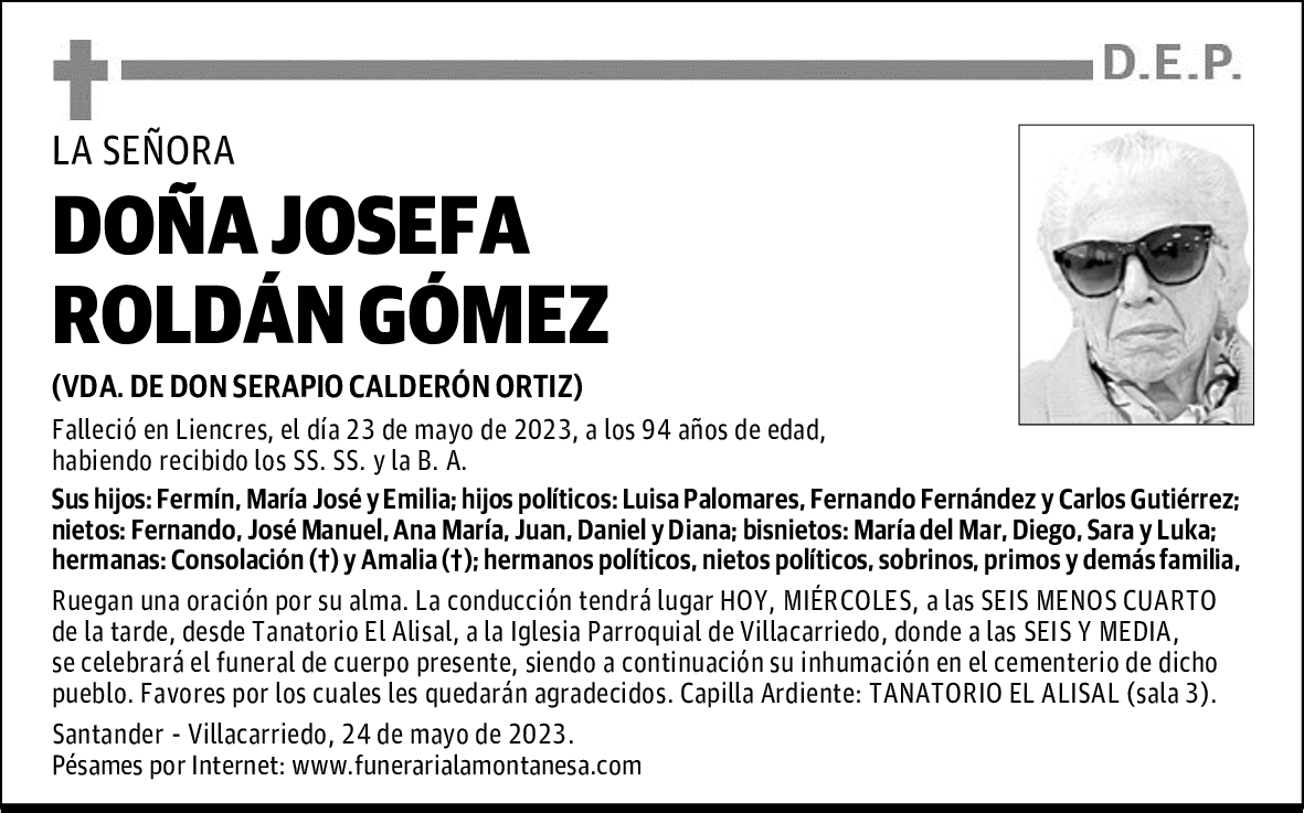 DOÑA JOSEFA ROLDÁN GÓMEZ