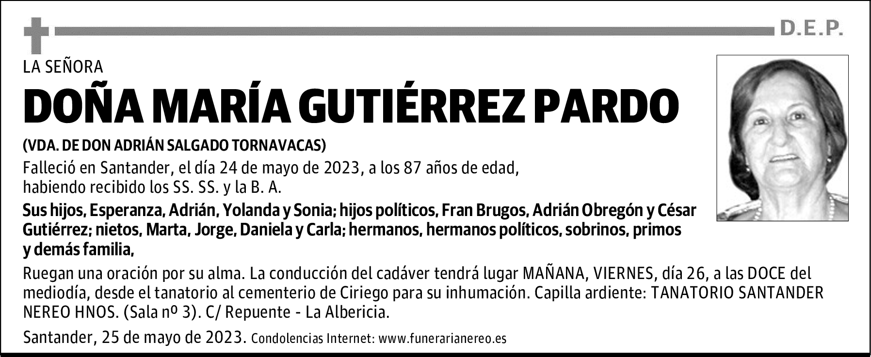 DOÑA MARÍA GUTIÉRREZ PARDO