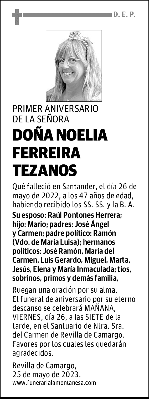 DOÑA NOELIA FERREIRA TEZANOS