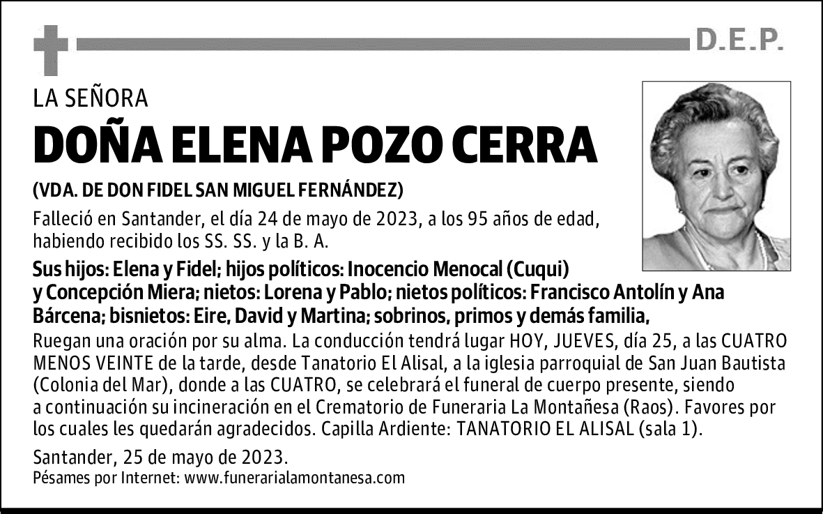 DOÑA ELENA POZO CERRA