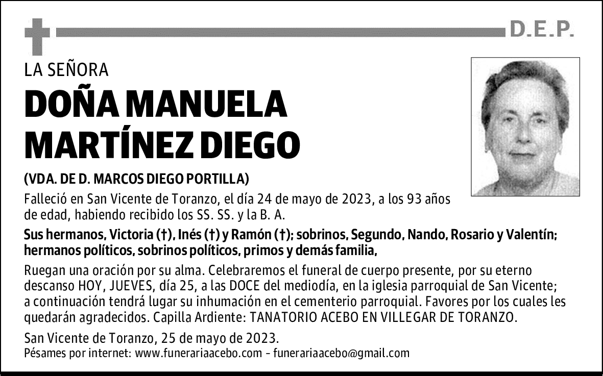 DOÑA MANUELA MARTÍNEZ DIEGO