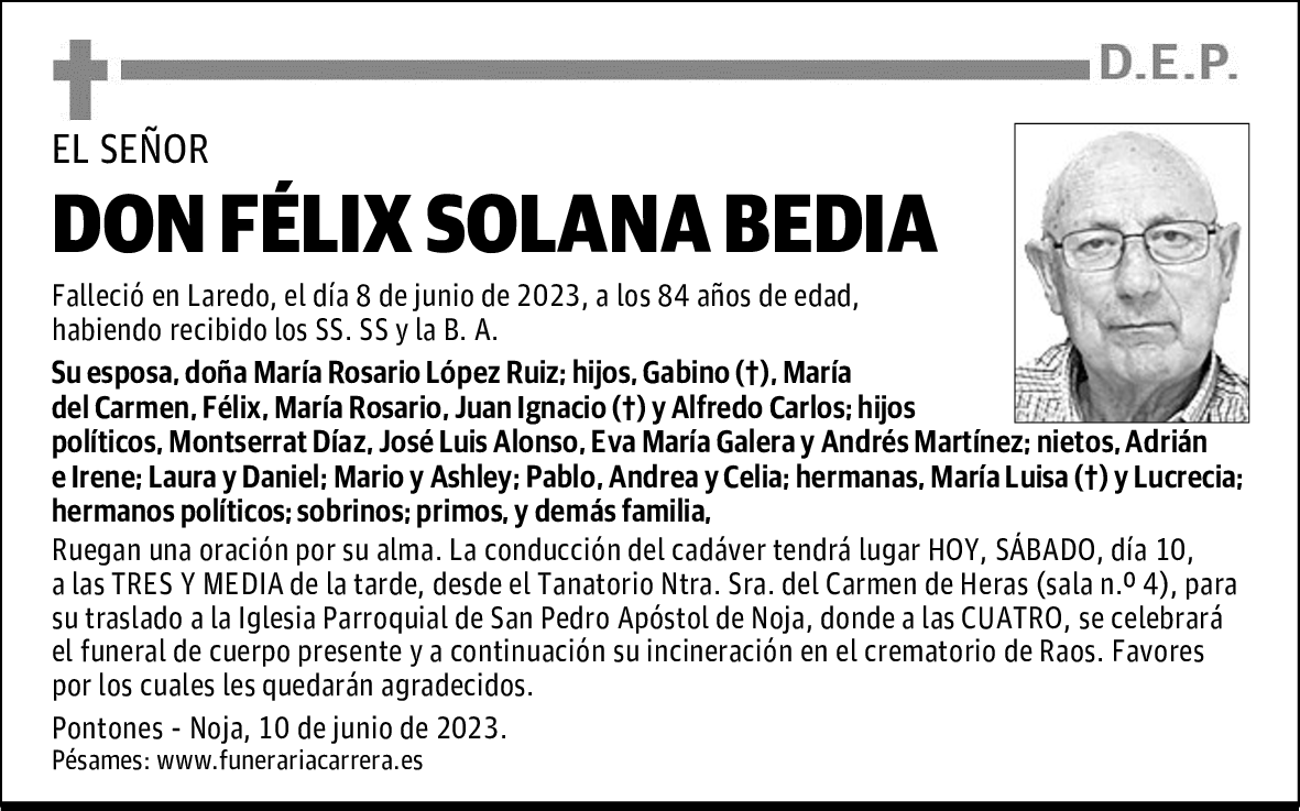 DON FÉLIX SOLANA BEDIA