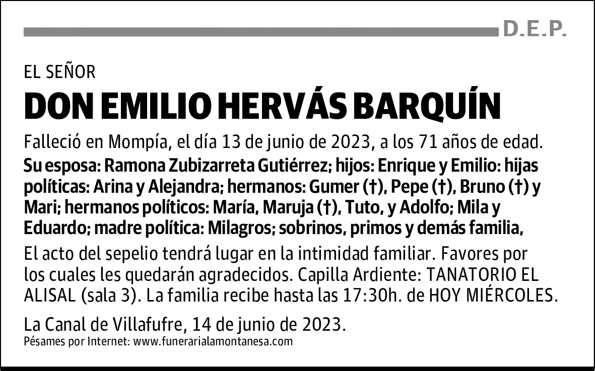 DON EMILIO HERVÁS BARQUÍN