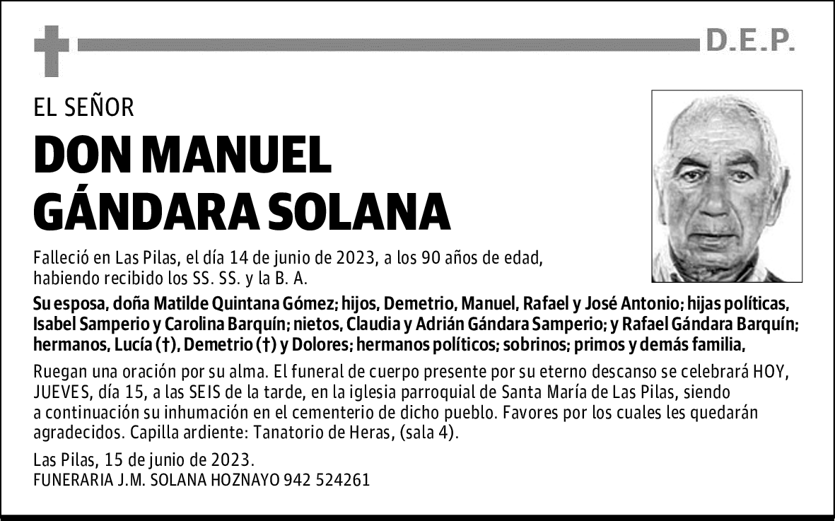 DON MANUEL GÁNDARA SOLANA