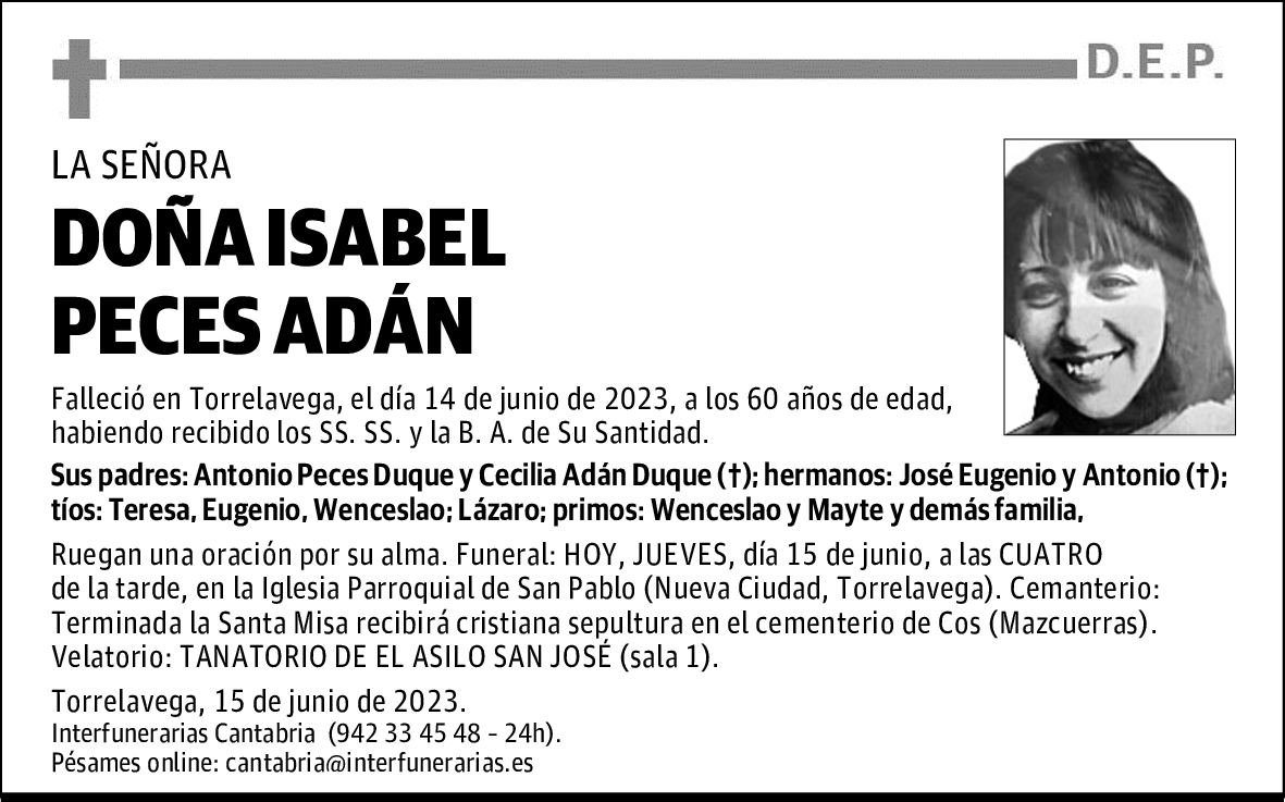 DOÑA ISABEL PECES ADÁN