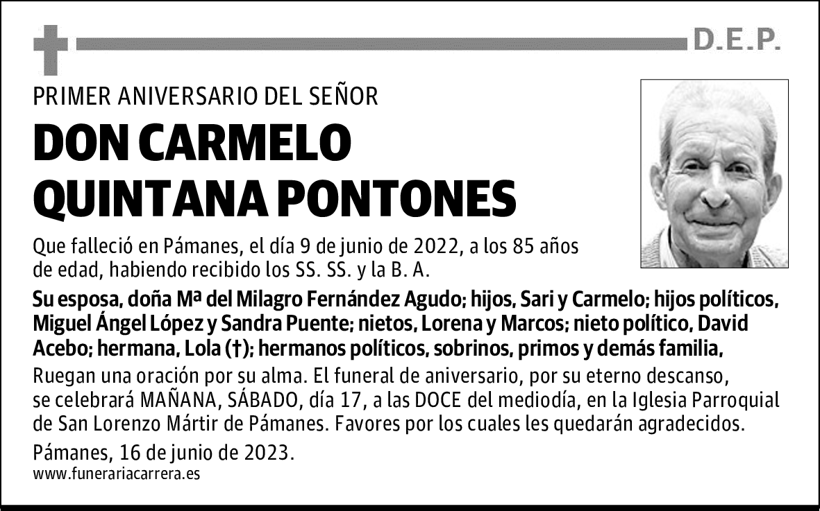 DON CARMELO QUINTANA PONTONES