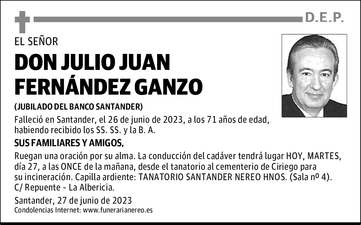 DON JULIO JUAN FERNÁNDEZ GANZO