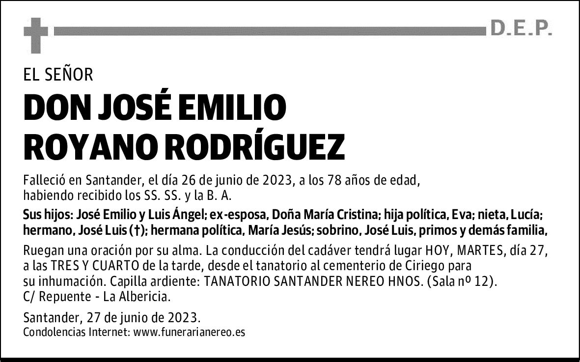 DON JOSÉ EMILIO ROYANO RODRÍGUEZ