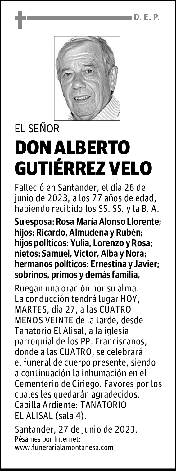 DON ALBERTO GUTIÉRREZ VELO