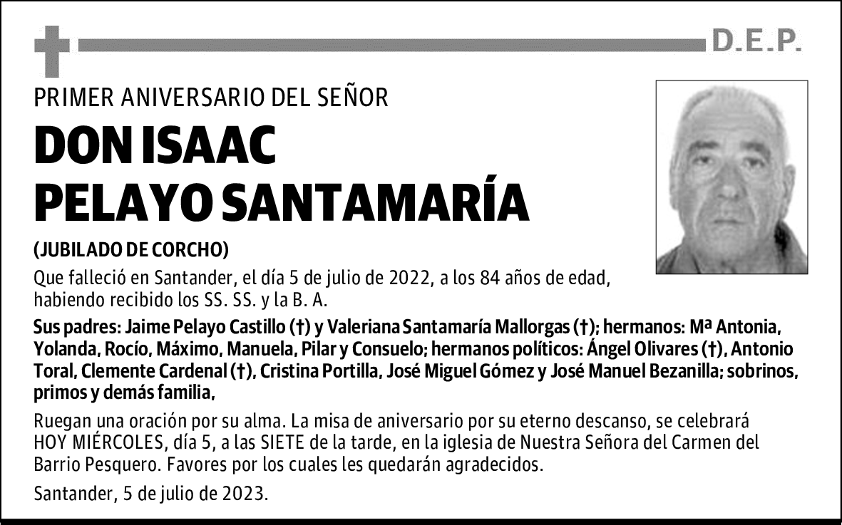 DON ISAAC PELAYO SANTAMARÍA