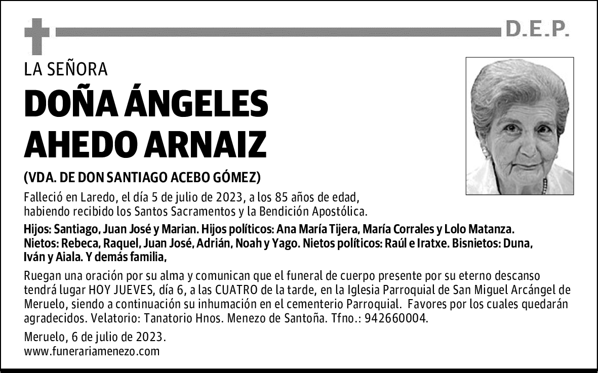 DOÑA ÁNGELES AHEDO ARNAIZ