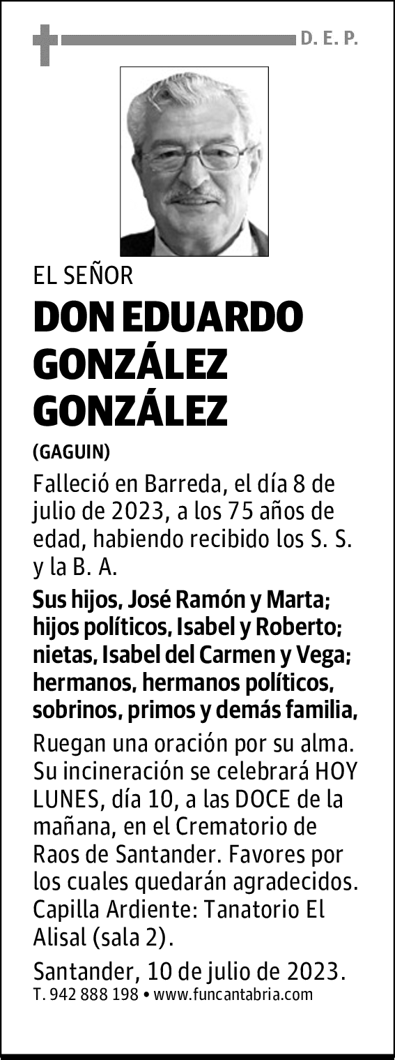 DON EDUARDO GONZÁLEZ GONZÁLEZ