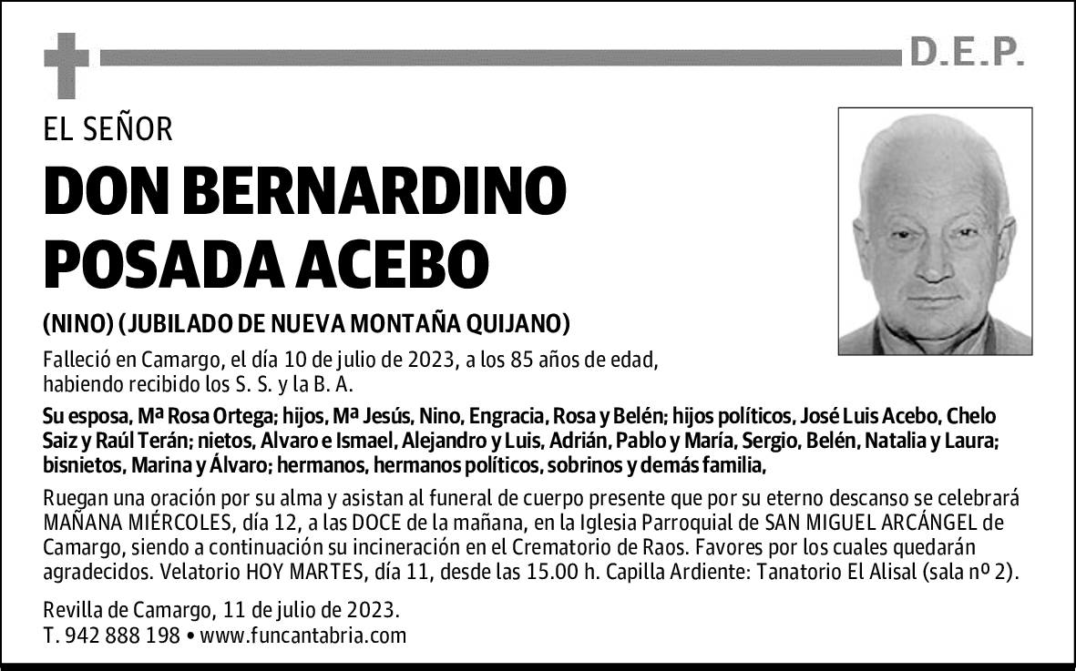 DON BERNARDINO POSADA ACEBO