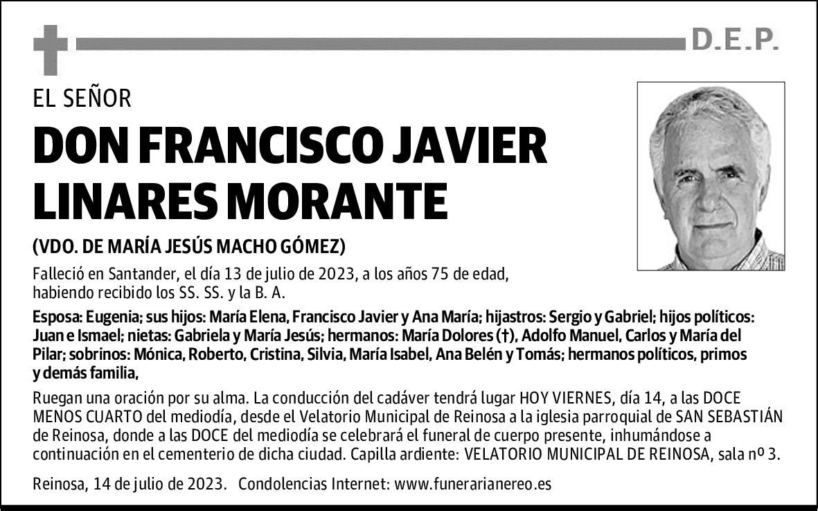 DON FRANCISCO JAVIER LINARES MORANTE