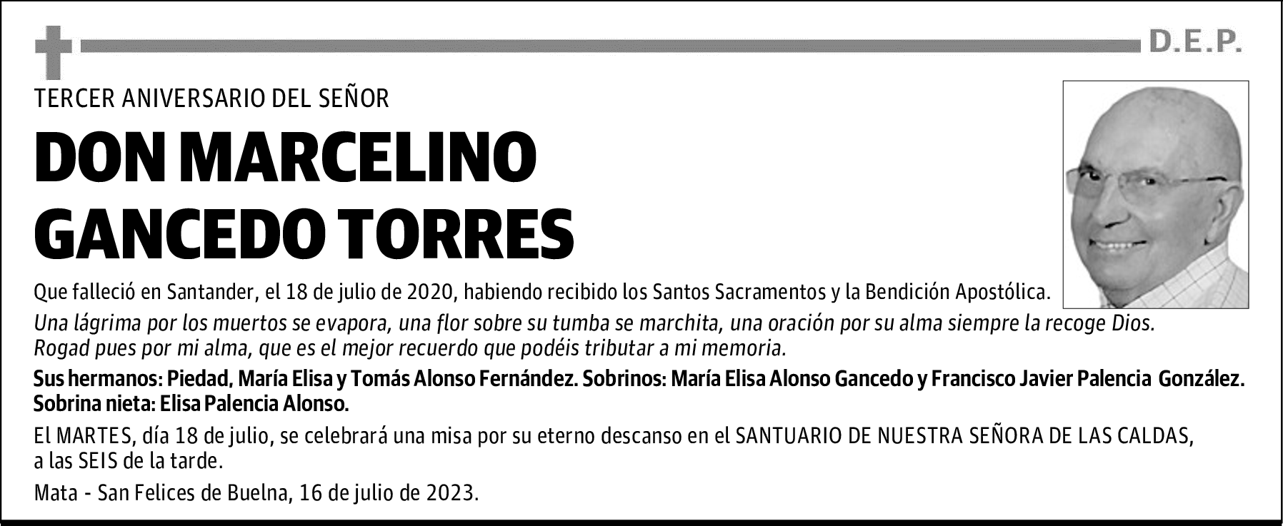 DON MARCELINO GANCEDO TORRES