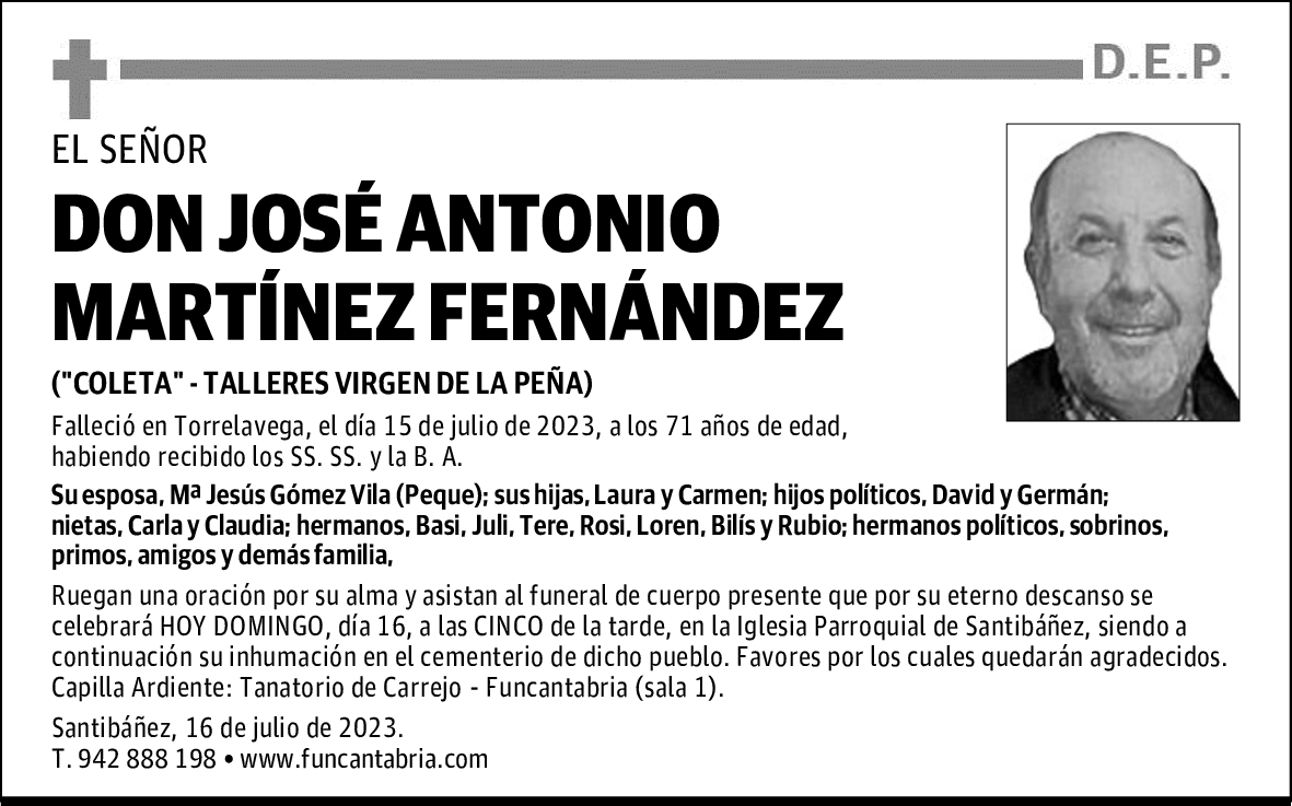 DON JOSÉ ANTONIO MARTÍNEZ FERNÁNDEZ