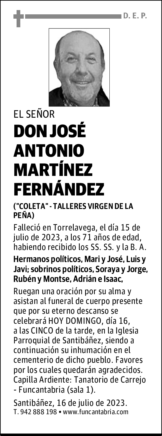 DON JOSÉ ANTONIO MARTÍNEZ FERNÁNDEZ