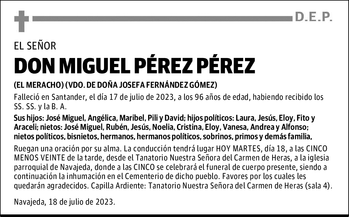 DON MIGUEL PÉREZ PÉREZ