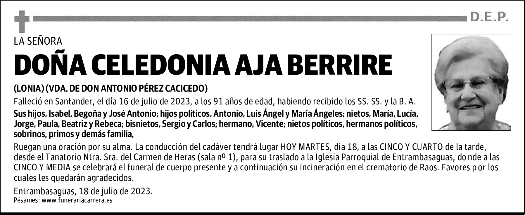 DOÑA CELEDONIA AJA BERRIRE