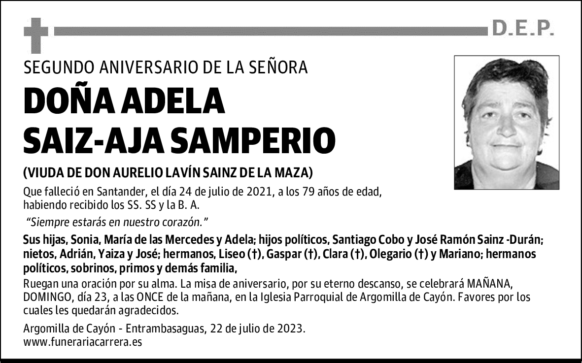 DOÑA ADELA SAIZ-AJA SAMPERIO