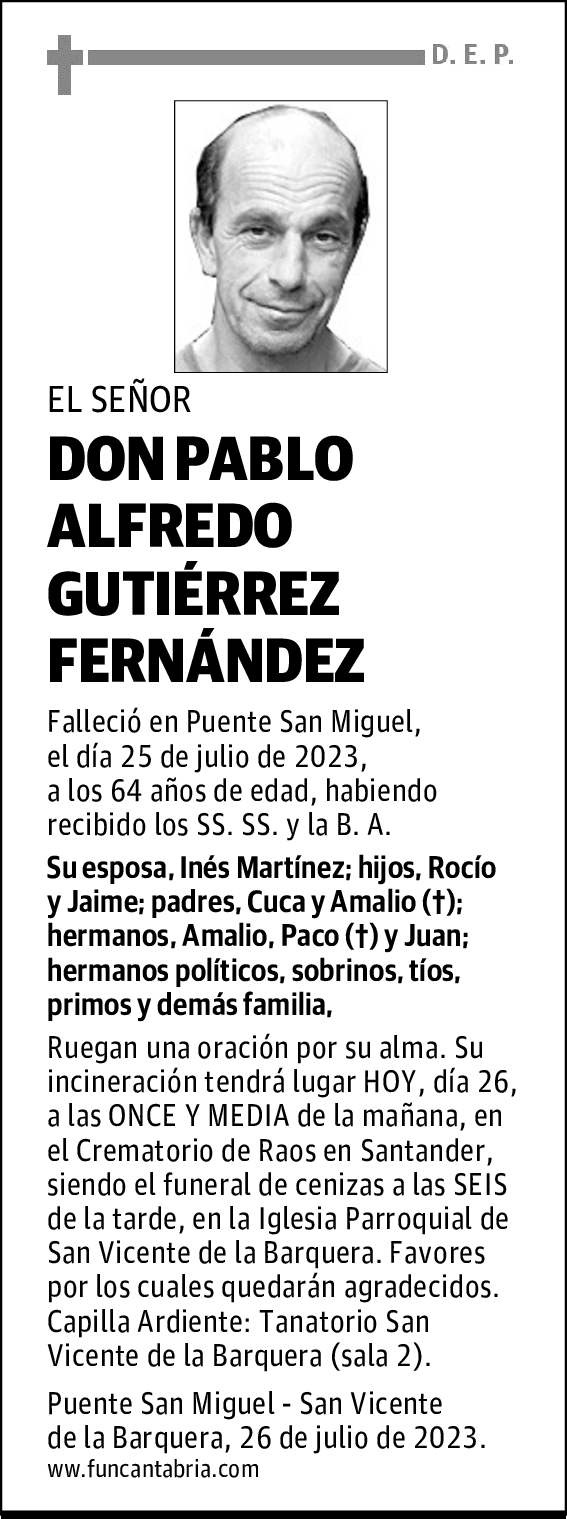 DON PABLO ALFREDO GUTIÉRREZ FERNÁNDEZ