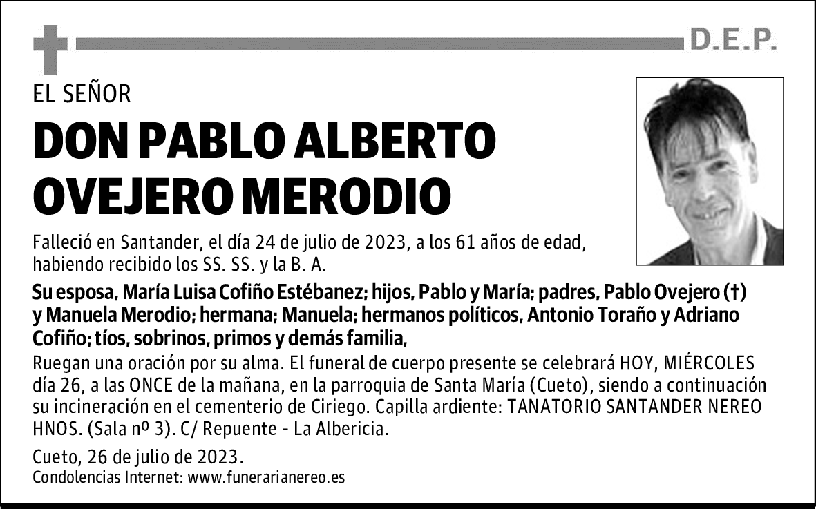 DON PABLO ALBERTO OVEJERO MERODIO