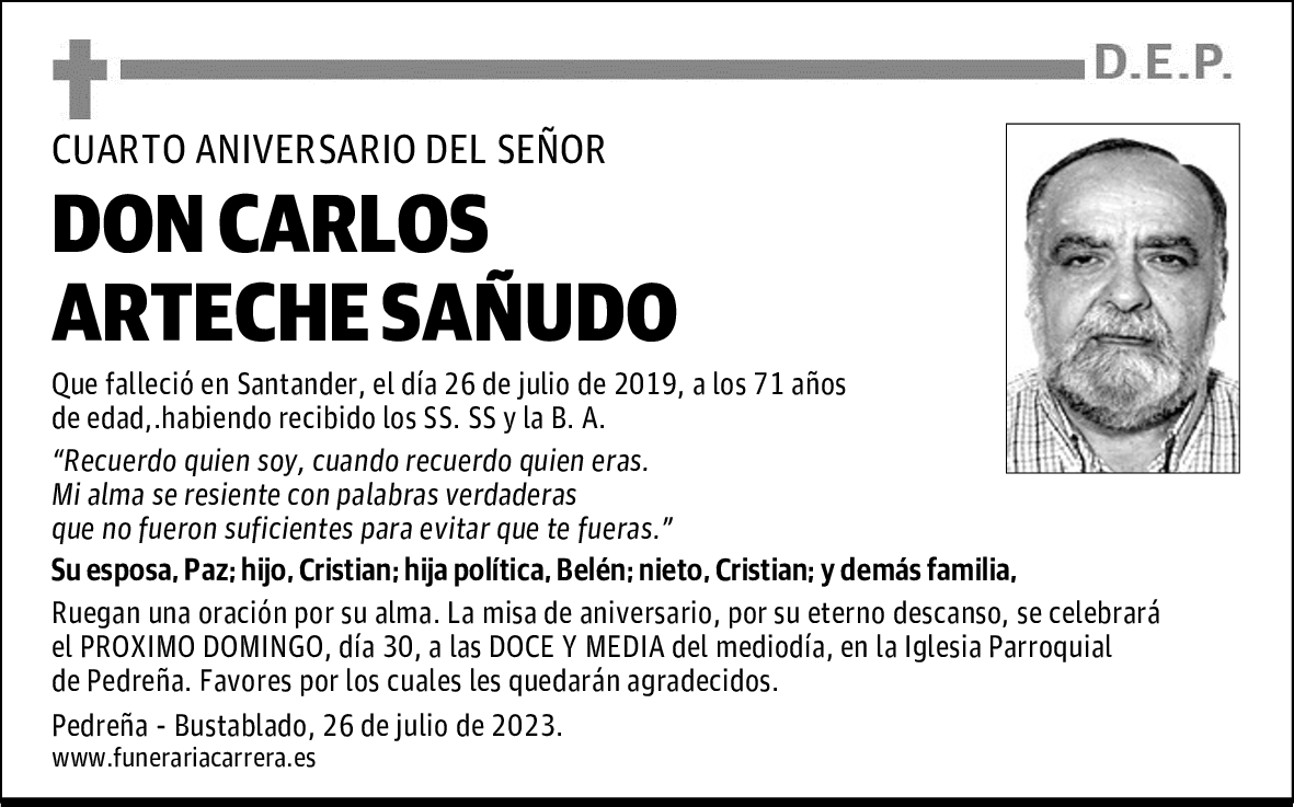 DON CARLOS ARTECHE SAÑUDO