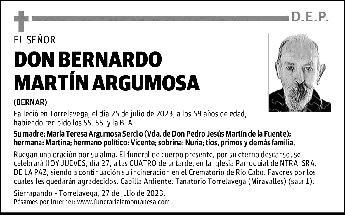 DON BERNARDO MARTÍN ARGUMOSA