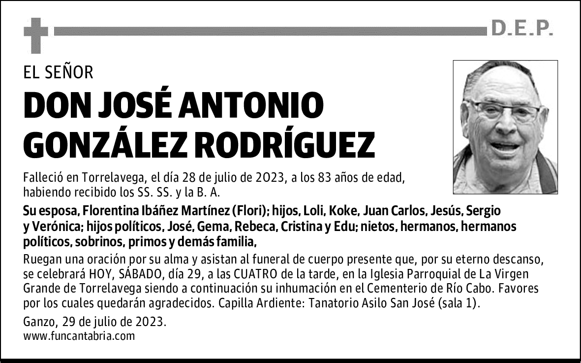 DON JOSÉ ANTONIO GONZÁLEZ RODRÍGUEZ