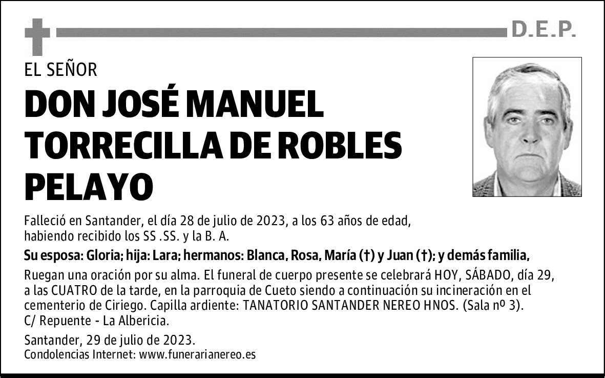 DON JOSÉ MANUEL TORRECILLA DE ROBLES PELAYO