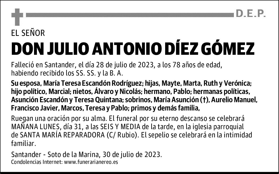 DON JULIO ANTONIO DÍEZ GÓMEZ