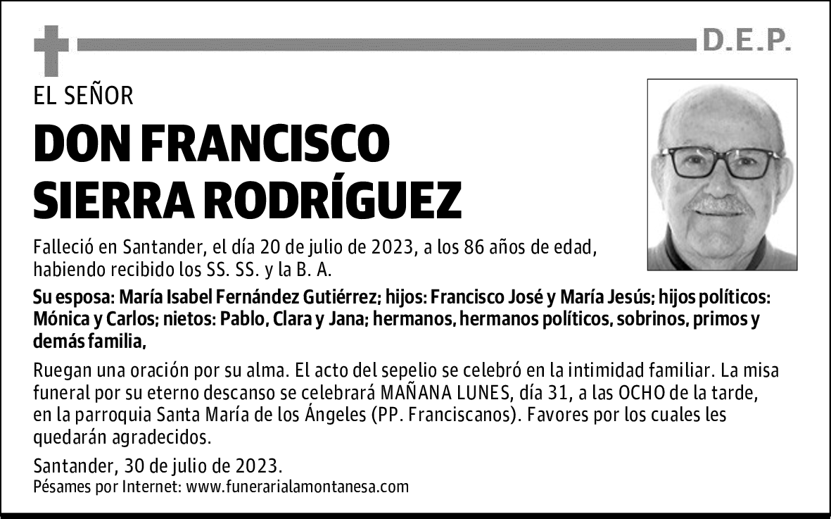 DON FRANCISCO SIERRA RODRÍGUEZ