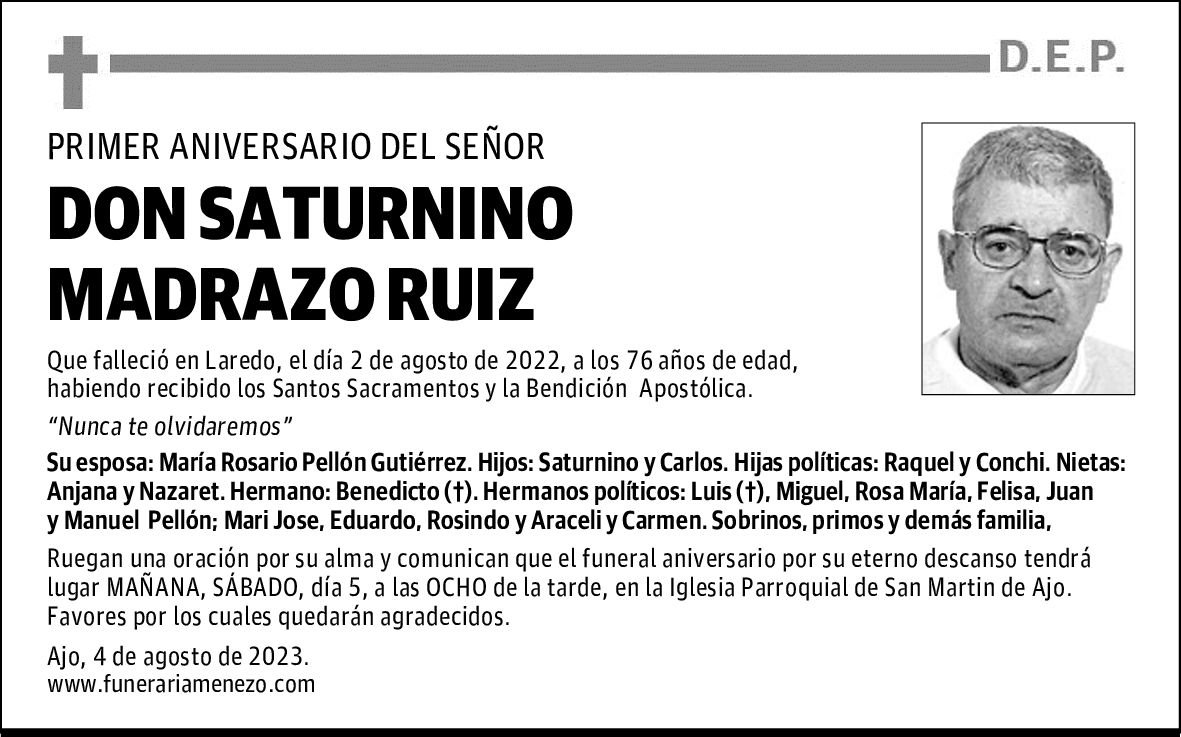 DON SATURNINO MADRAZO RUIZ