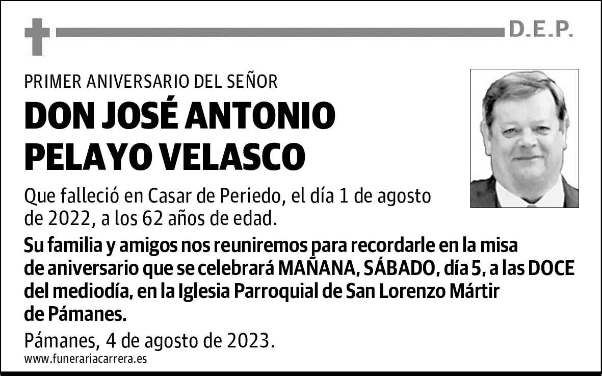 DON JOSÉ ANTONIO PELAYO VELASCO